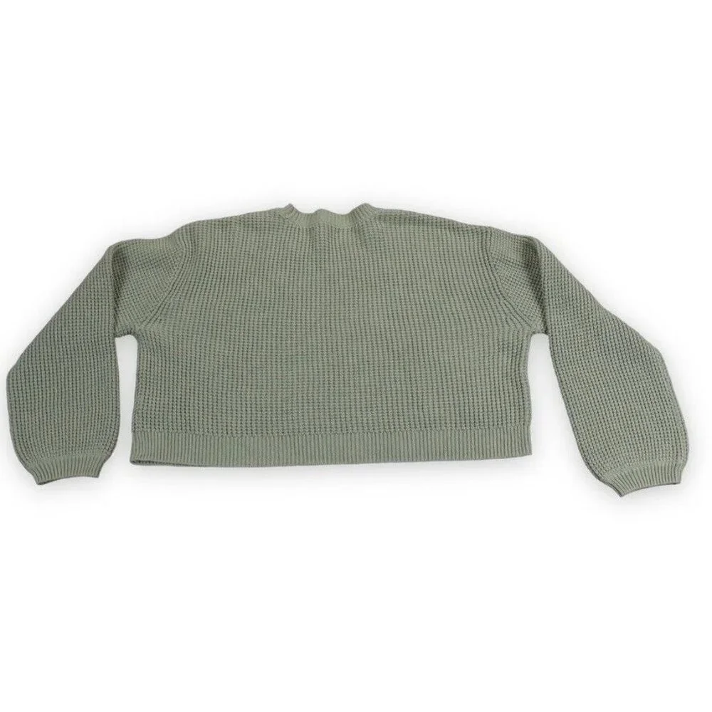 LA HEARTS Sweater Womens Extra Small Green Cropped Chunky‎ Ribbed Boho Chic Size